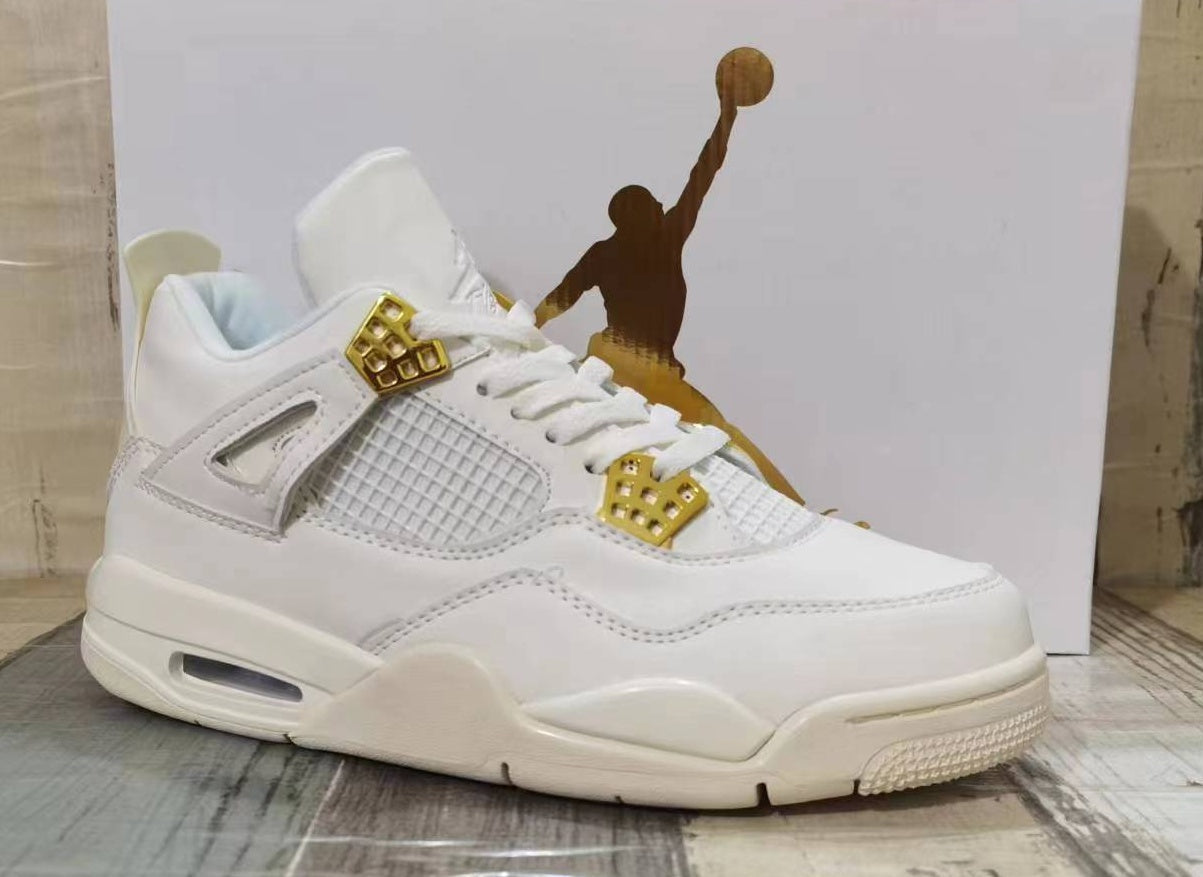 AIR JORDAN 4 RETRO - Zapatillas altas white & gold