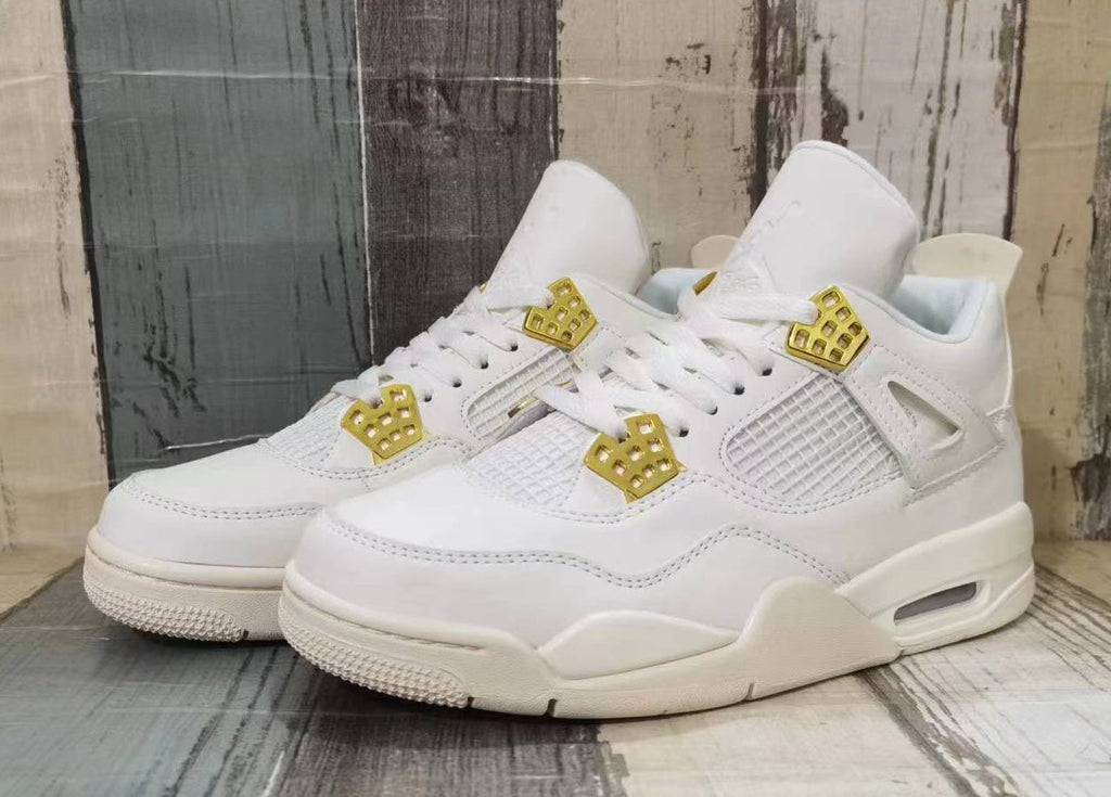 AIR JORDAN 4 RETRO - Zapatillas altas white & gold